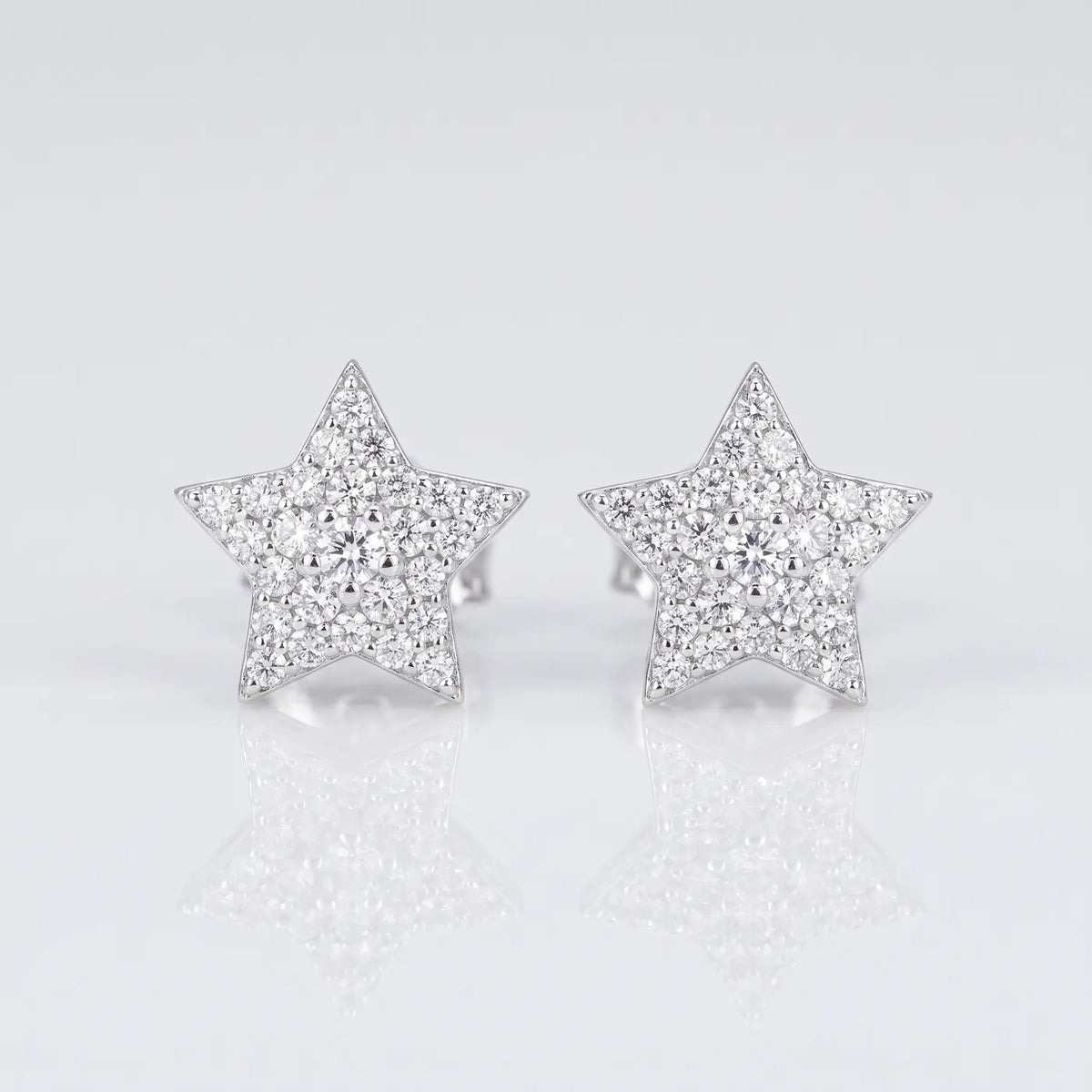Star Stud Earrings — 925 sterling silver · rhodium plated