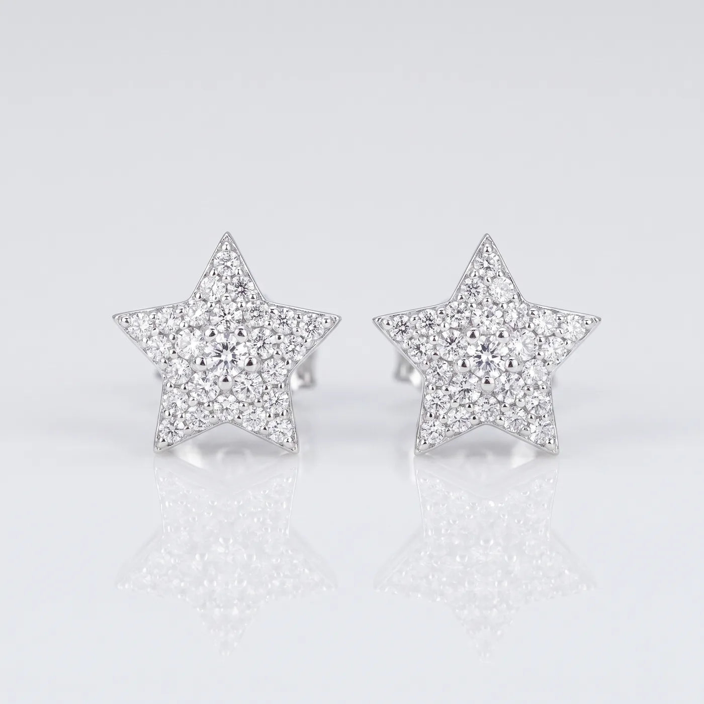 Star Stud Earrings — 925 sterling silver · rhodium plated
