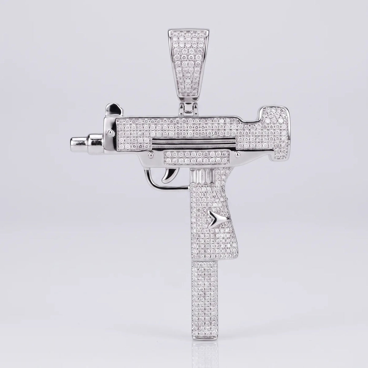 Iced Uzi Pendant — 925 sterling silver · rhodium plated