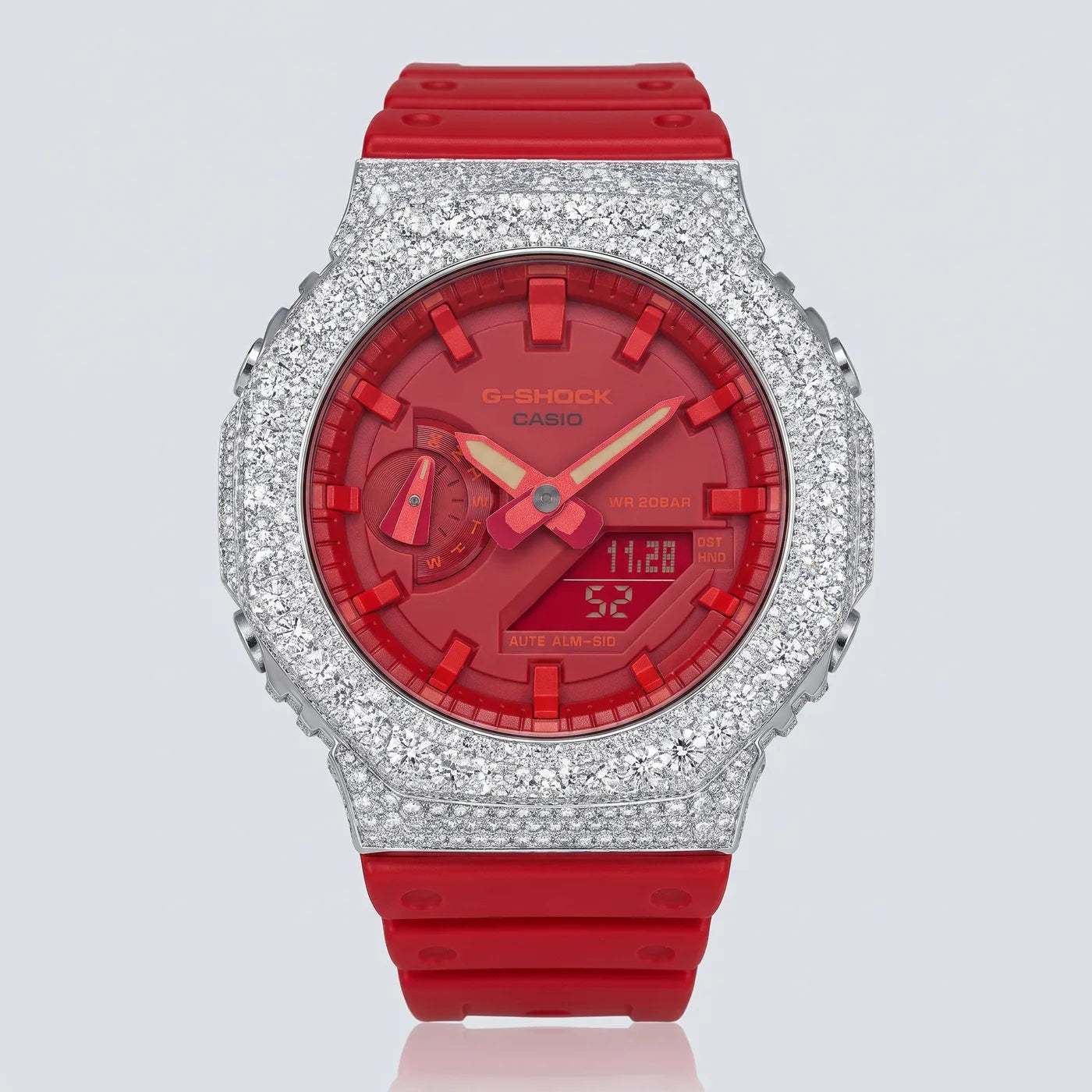 Red Diamond G-Shock Watch | Single Cut Natural VS/SI Diamonds — Authentic Casio G-SHOCK platform
